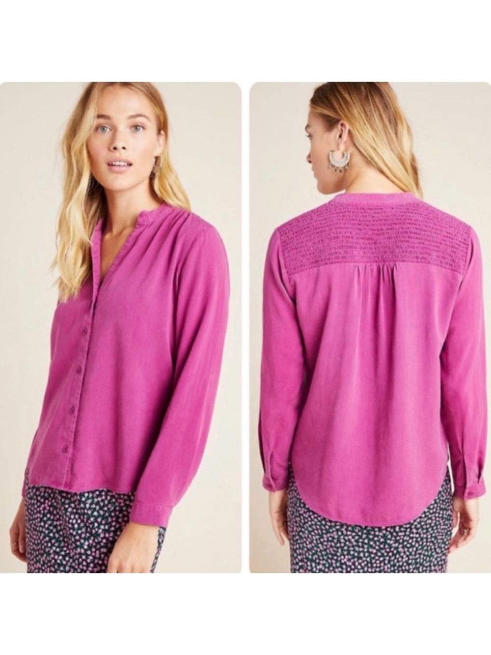 Anthropologie Cloth & Stone Chambray Button-up in Light Blue - Picture 7 of 7